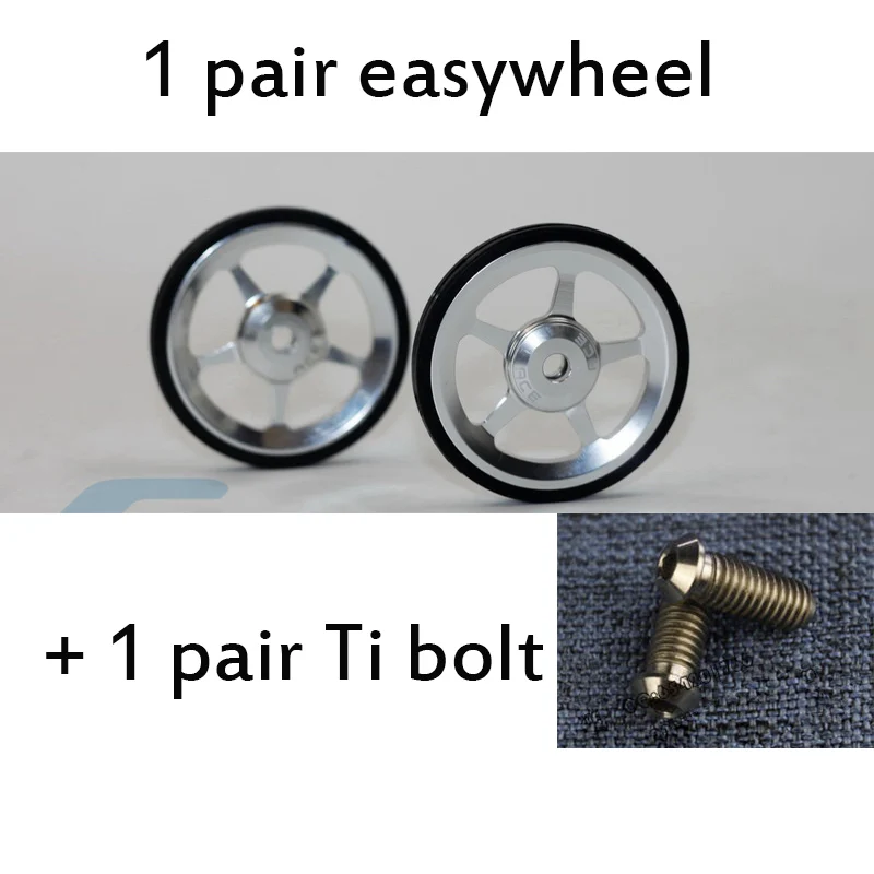 1 пара велосипед Easywheel для Brompton Алюминий сплав супер легкая по весу простая колеса+ Титан болты 22 г/шт - Цвет: silver