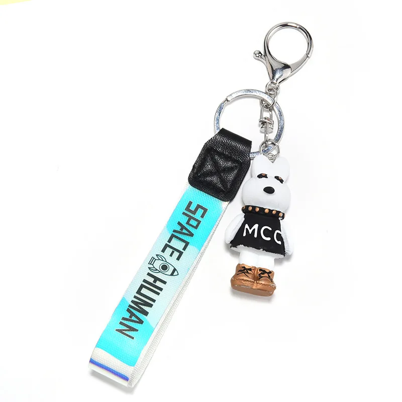 

Cute Rabbit Doll Anime Keychain Resin Cartoon Toy Bag Car Pendant Couple Gift Exquisite Key Ring Fashion Accessories