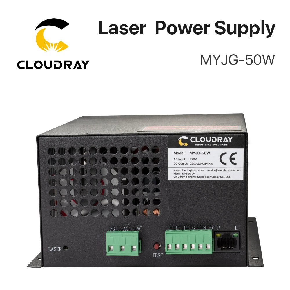 Cloudray 50 Вт CO2 лазерный источник питания для лазерной гравировки резки MYJG 50W