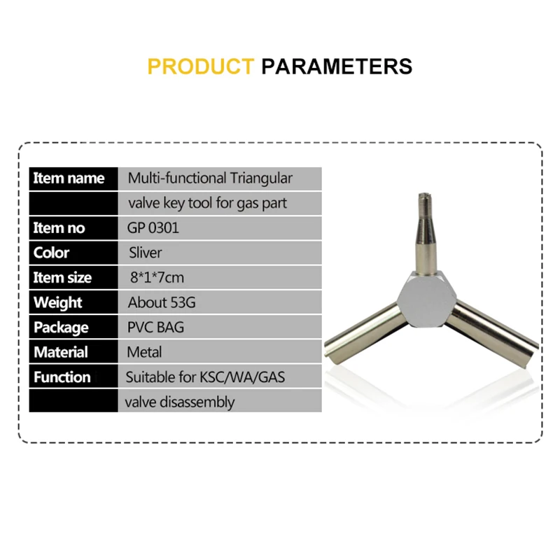 

Outdoor Hunting Gas Valve Key Steel Triple Army Force Magazine Charging Tool For AEG KSC WA Airsoft Shooting Tool