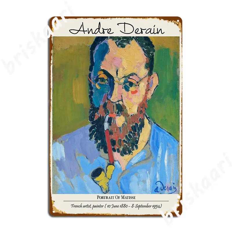 Винтажный постер Матисс портрет Матисса металлическая табличка стена пещерный