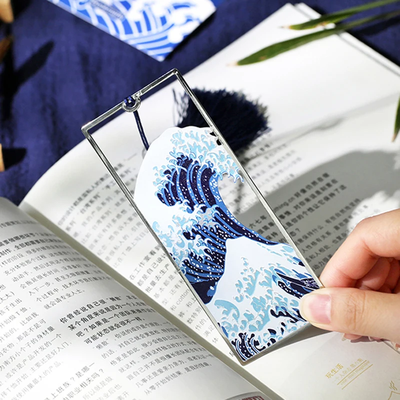 Креативная винтажная металлическая Закладка Hokusai The Great Wave Off Kanagawa длинная книжка