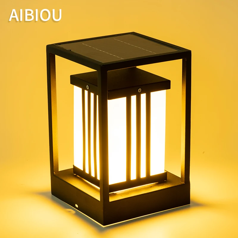 Квадратный садовый светильник Aibiou уличный водонепроницаемый с солнечной