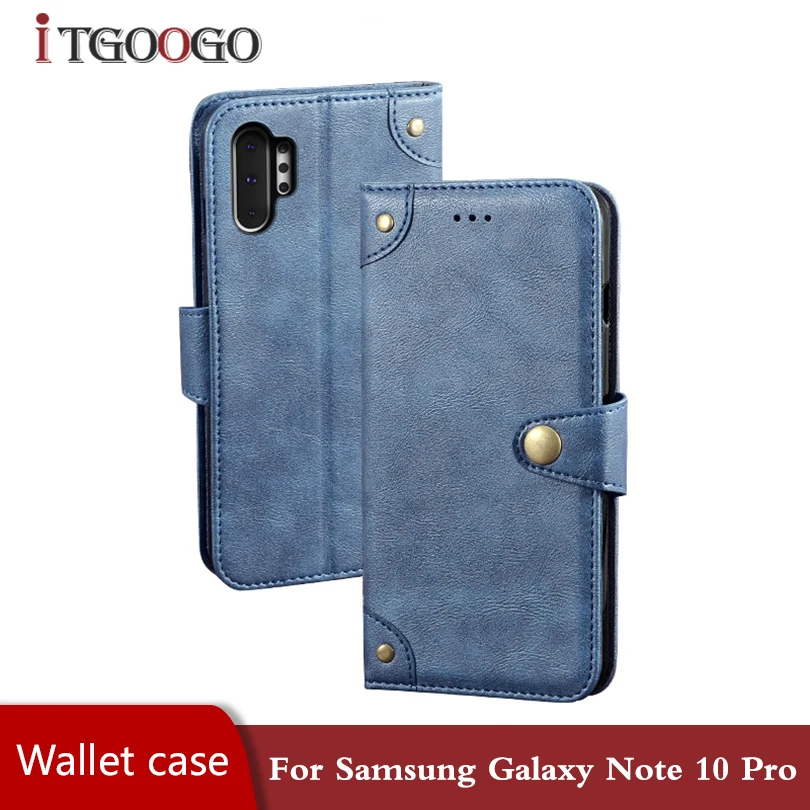 Кожаный чехол книжка для samsung note 10 pro задняя крышка противоударный бампер Galaxy Note