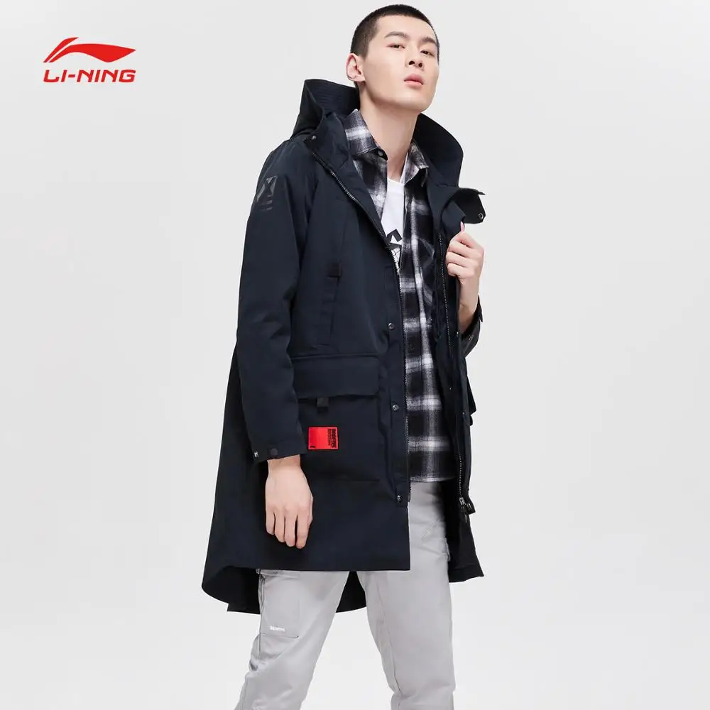 Мужская Длинная ветровка Li Ning из баскетбольной серии BAD FIVE свободная спортивная
