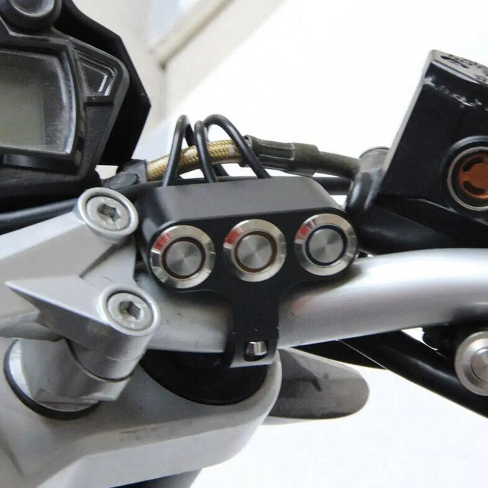 

Светодиодный индикатор на руль мотоцикла, светильник Регулируемый переключатель, блокировка светильник для противотуманных кнопок, водон...