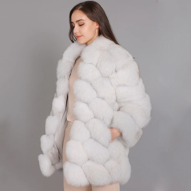 

Natural Fox Fur Coat Women Winter Real Fox Fur Jacket Keep Warm Fashion Luxury Female Genuine Fur Coat