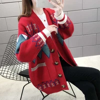 womens spring and autumn 2021 new fashion early spring womens sweater knitted cardigan loose outer coat spring