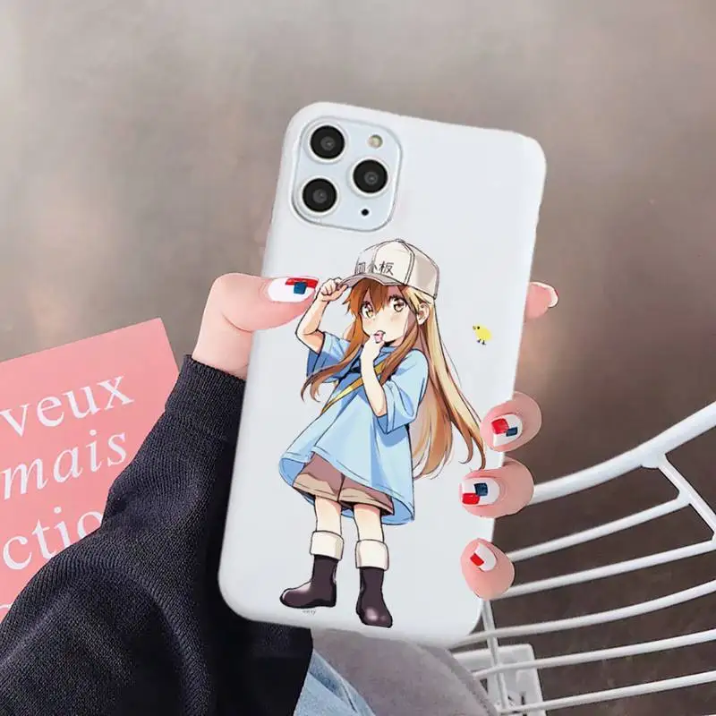 

Working cell girl Anime fundas Phone Case Candy Color for iPhone 6 7 8 11 12 s mini pro X XS XR MAX Plus