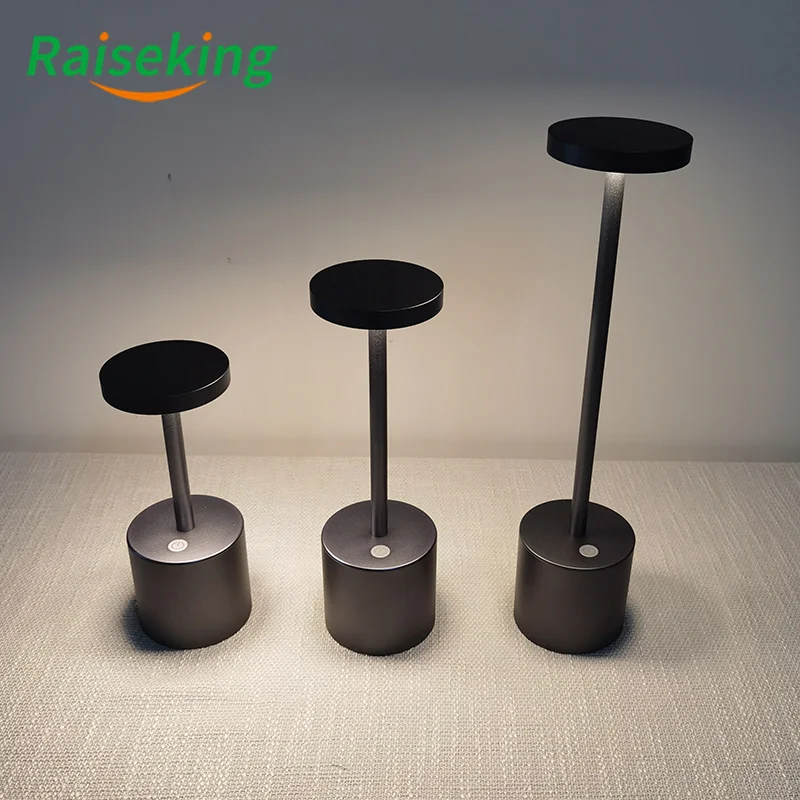 Купить Аккумуляторная USB-лампа, 5200 мАч, Алюминиевая СВЕТОДИОДНАЯ беспроводная Настольная лампа с сенсорной регулируемой яркостью для ресторана, о...