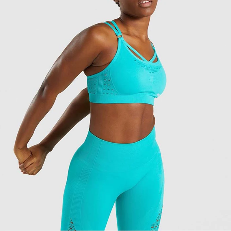 

New Seamless Sports Bra Women Running Adjustable Strappy Yoga Bra With Removable Pads Brassiere Sport Fitness Top Active Wear