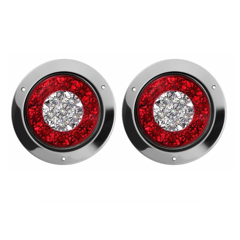 

Автомобисветильник сигнал поворота, 12-24 В, круглые задние тормозные лампы, 16 светодиодов, задний стоп-сигнал для грузовика, прицепа, фургона, фонарь, 2 шт.