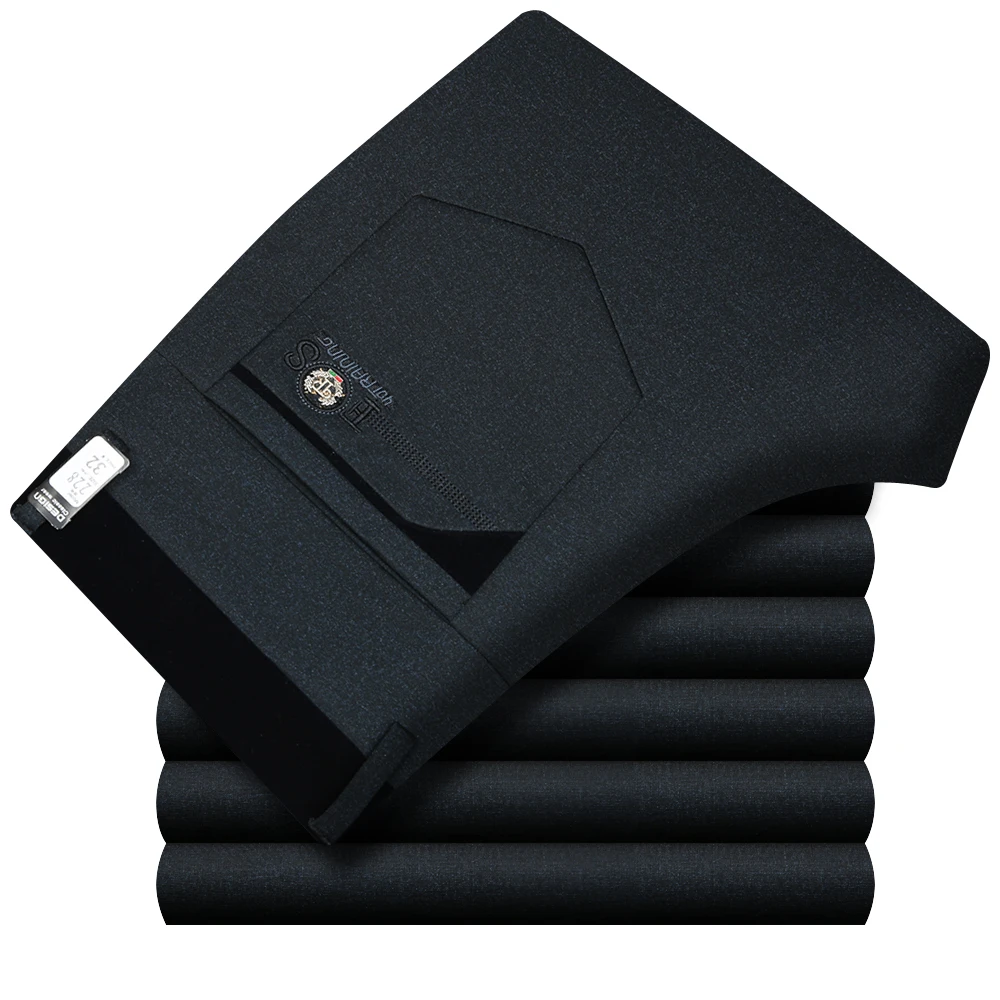 dark gray 228 ICPANS, мужской костюм, брюки, Осенние, мужские, платье, брюки, прямые, бизнес, офис, мужские, Формальные Брюки, большой размер, классические брюки для мужчин - Цвет: dark gray 228