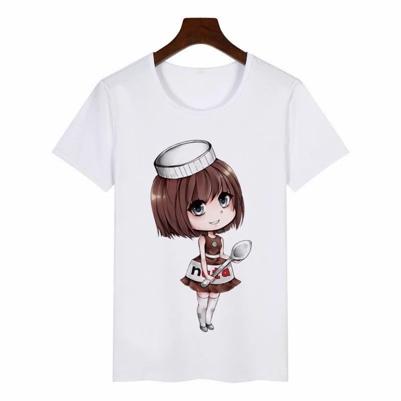 

Cute new Nutella print Women's Tshirt Harajuku Fashion Nutella Kawaii Short sleeve Tshirt White sweet couple Tshirt women shirts