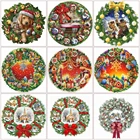 Алмазная 5D картина сделай сам, Рождественский венок, полноразмерная вышивка крестиком, алмазная вышивка, мозаика, мультяшное искусство, зимний подарок ручной работы