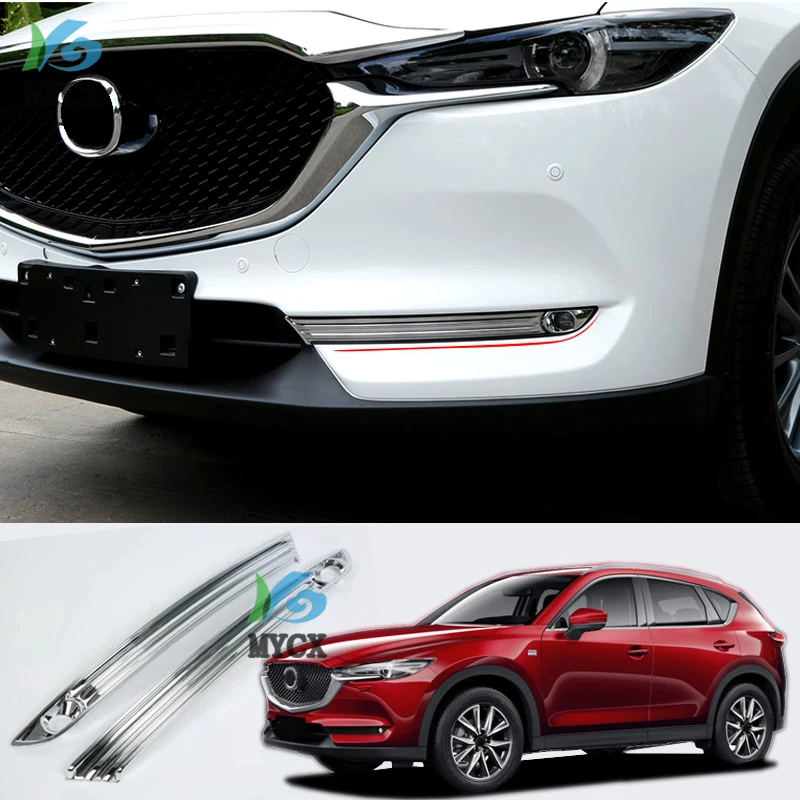 

Аксессуары для Mazda CX-5 CX5 CX 5 2017 2018 19, передние противотуманные фасветильник автомобиля, отделочные полосы, декоративная крышка, внешний хромированный АБС-пластик