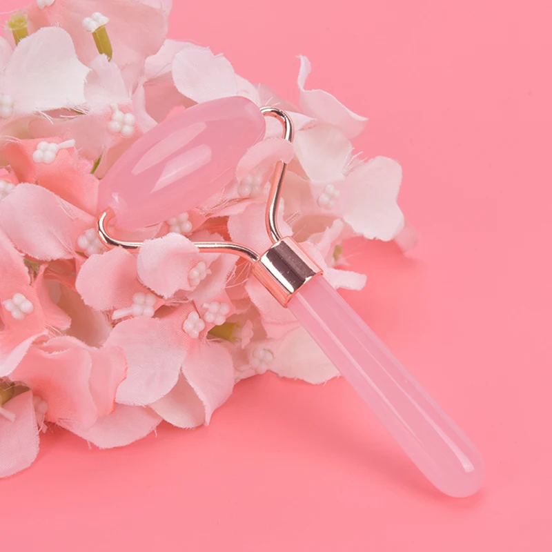 Розовый роликовый массажер гуаша лифтинг уход за кожей лица скребок для тела