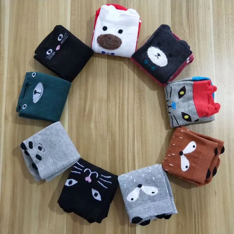 Детские Мультяшные милые носки Хлопковые гольфы до колена длинные гетры для