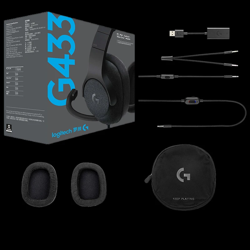 Игровая гарнитура Logitech G433 7 1 SURROUND для всех геймеров проводная с микрофоном ПК PS4