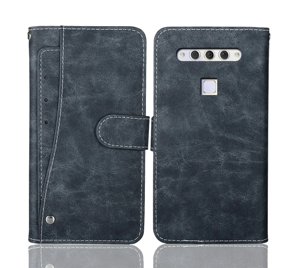 Роскошный кожаный чехол книжка TCL PLEX винтажный защитный для 6 53 дюйма с