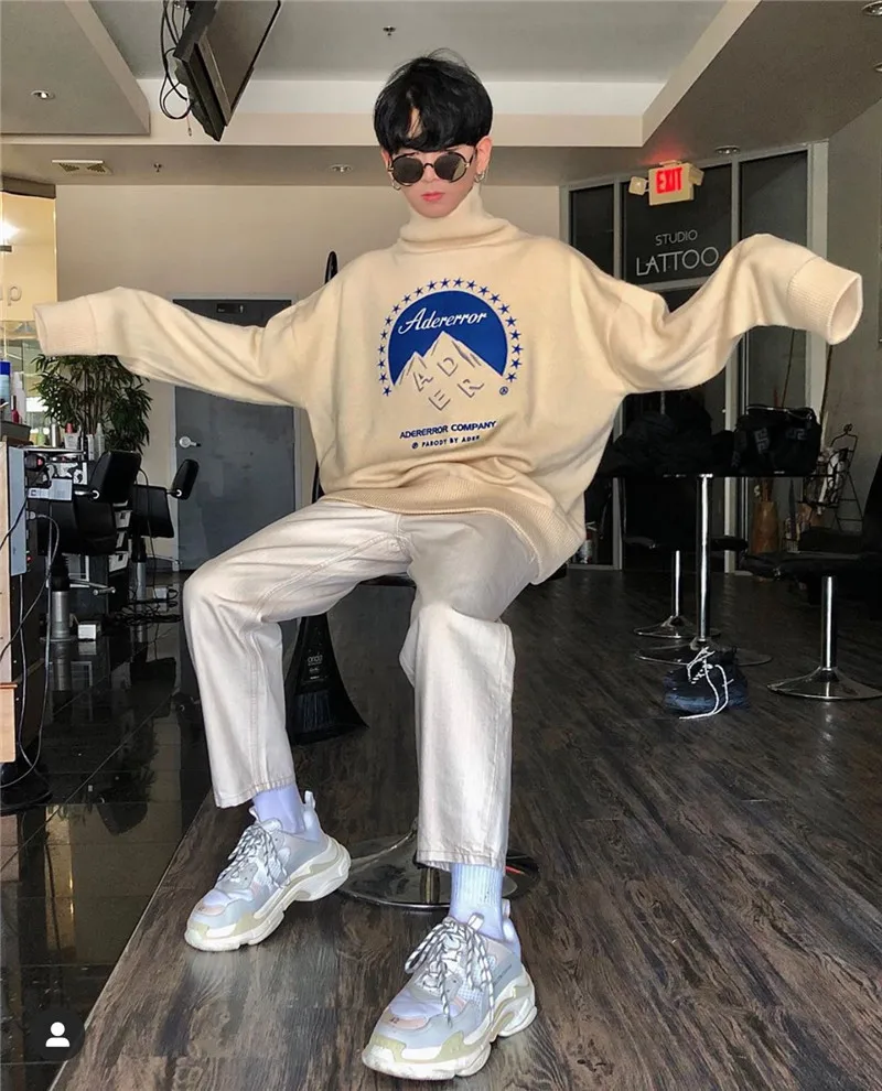 

20fw Turtleneck Ader Error Sweater Men Woman High Quality Fashion Casual Company Crewneck Adererror Sweatshirts