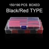 150190pcsboxed 21 heat shrink tube kit protection data line wire cable connection accessories black red insulation sleeving