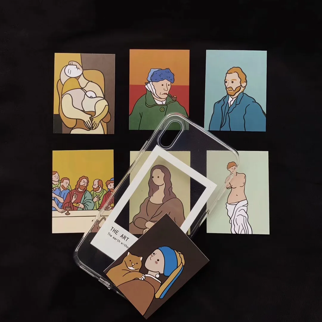 Прозрачный арт Картина маслом чехол для карт телефона iphne Xs MAX XR X 6 s 7 8 plus рамка
