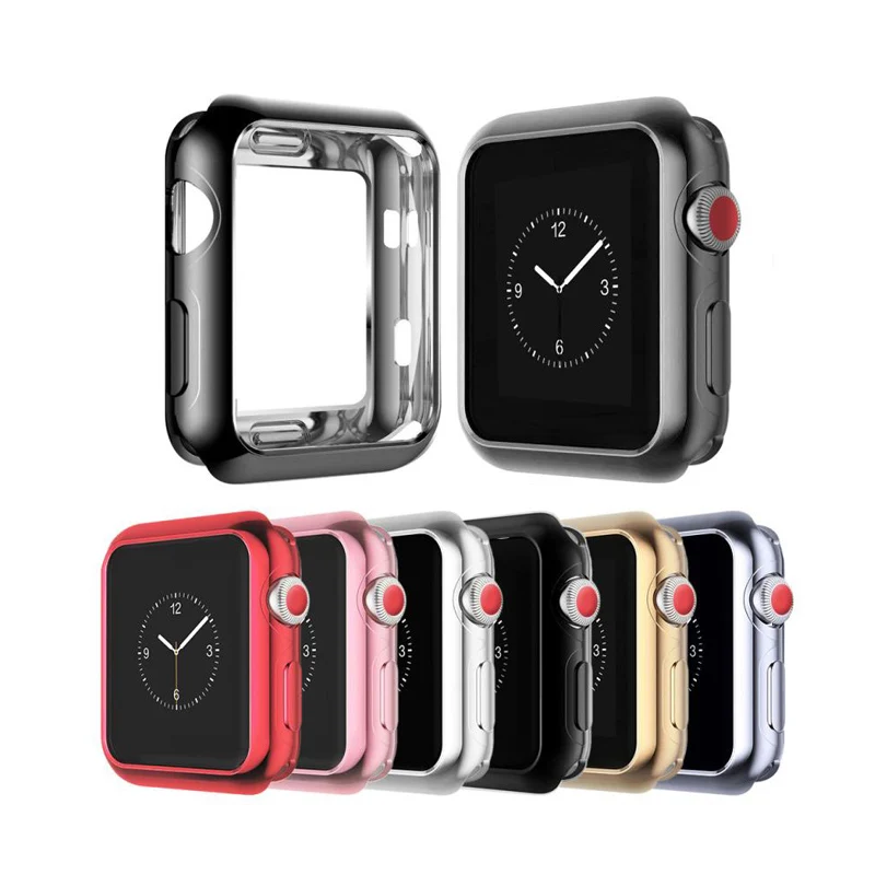 

Smart Watch Case Shell Plating Hard PC Protective Case Full Cover Screen Protector For Apple Watch Series 6 5 4 iWatch 40mm 44mm