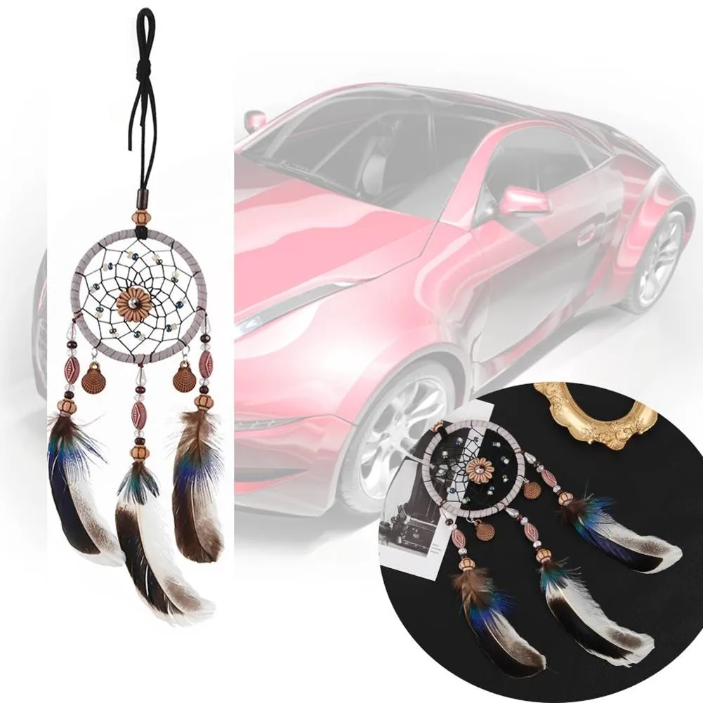 

Car Pendant Handicraft Feather Hanging Car Rearview Mirror Ornament Decor Interior Accessories Ornaments