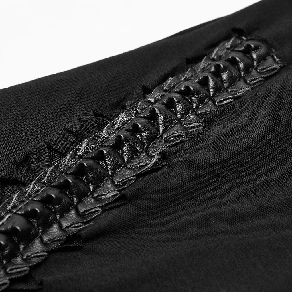 Мужская футболка с длинным рукавом черная облегающая в стиле Харадзюку | одежда