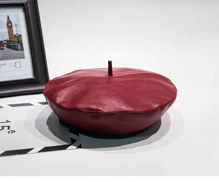 Высококачественный искусственный мягкий берет из искусственной кожи осенняя