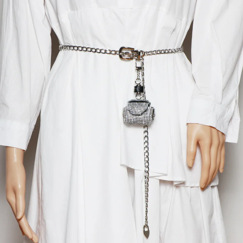 

Mini purse can be detachable waist chain key hanging bag decorative belt