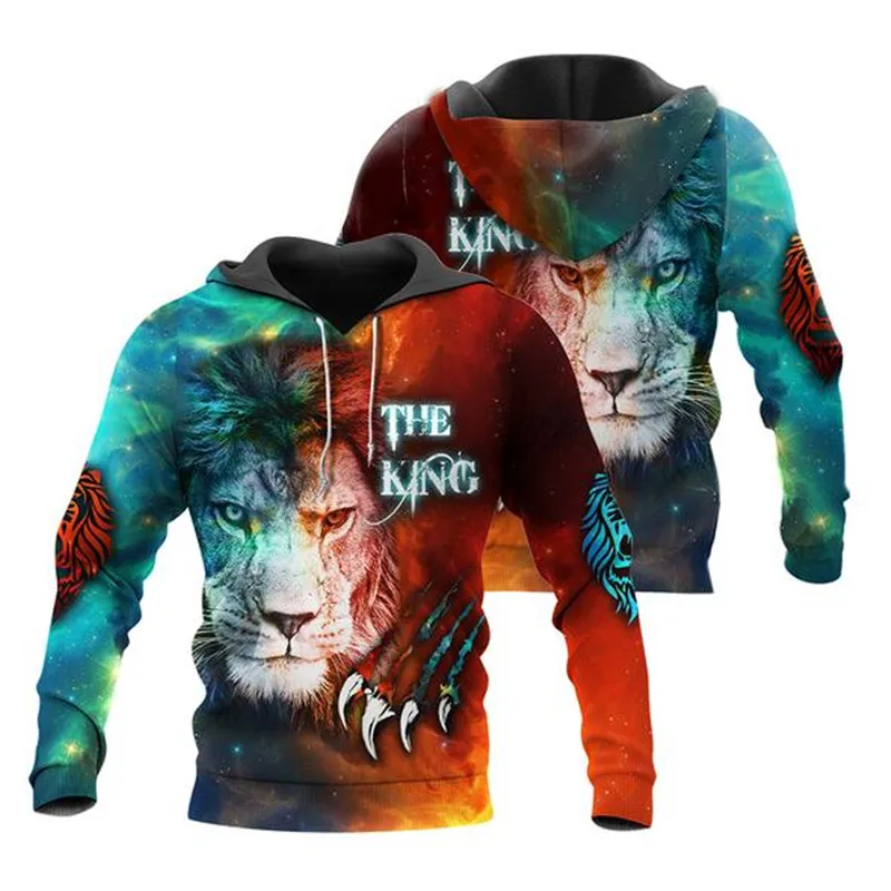 

Latest color lion Hoodie 3D print Unisex casual zipper Hoodie casual Street hip hop Sweatshirt