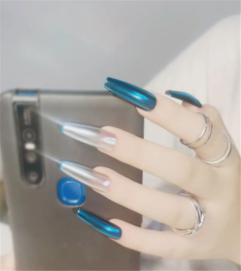 4 цвета порошок Авроры для ногтей лазерный однотонный зеркальный блестящий