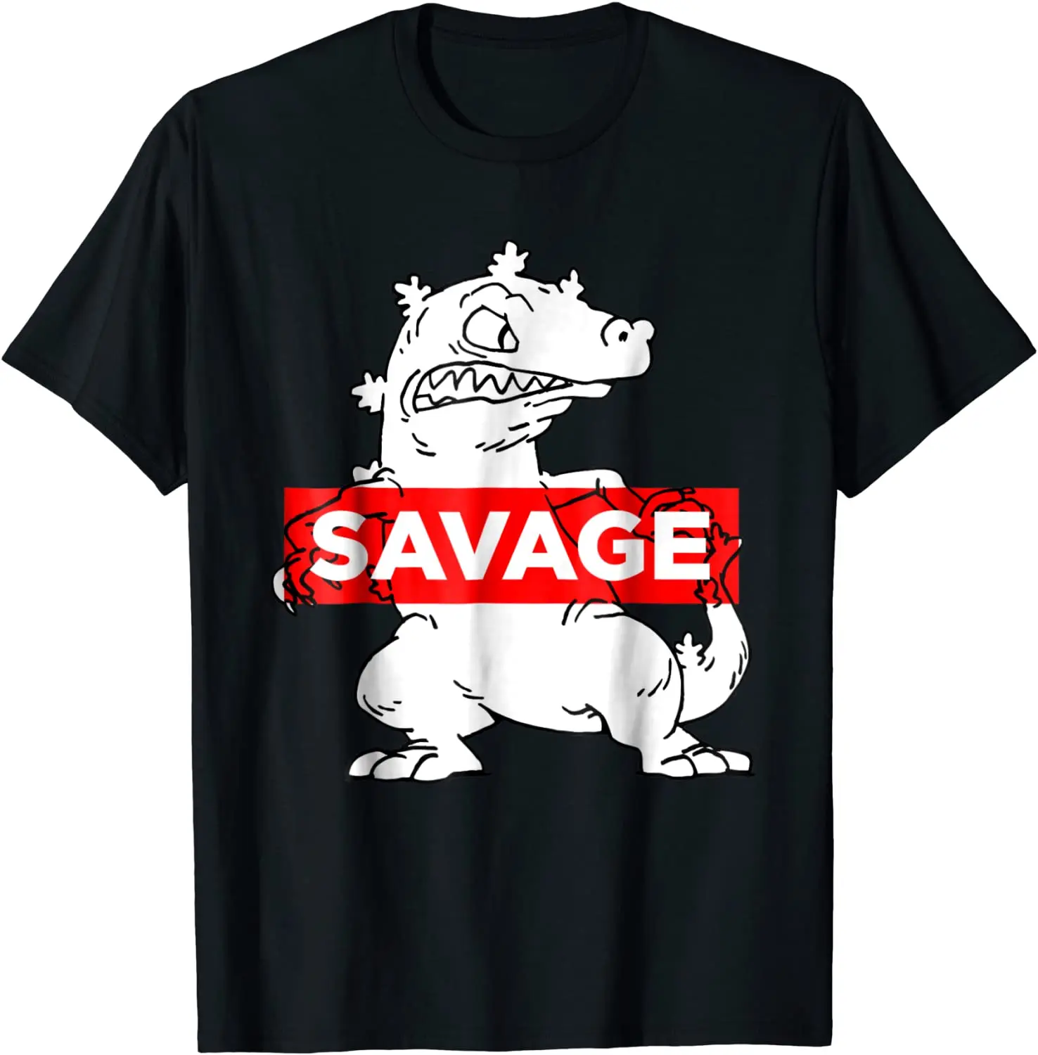 Reptar Savage Graphic Мужская хлопковая футболка с круглым вырезом и модным