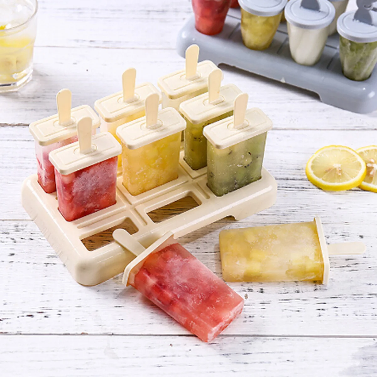 

9 Grid DIY Popsicle Classic Ice Cream Mold Tray Frozen Ice Cube Maker Lolly Mould Kitchen Ice Cream Cooking Tools Popsicle Molds
