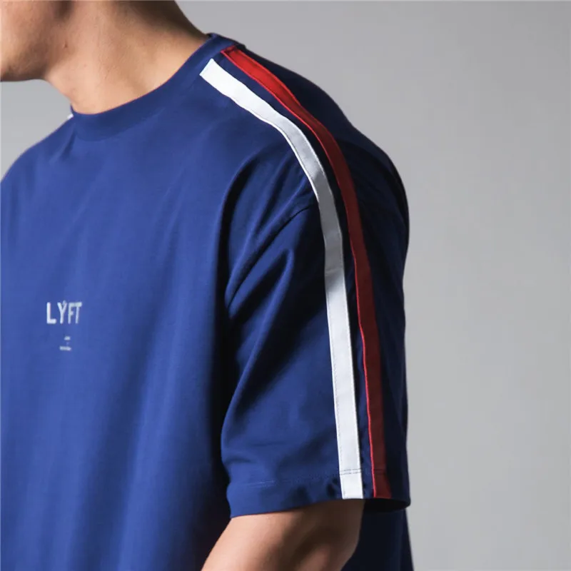 

Summer streetwear fashion cotton men's clothing joggers fitness leisure sportswear round neck short sleeve T-shirt top