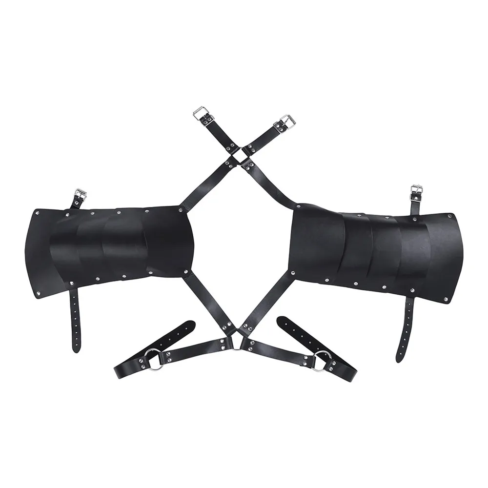 TiaoBug мужской черный из искусственной кожи регулируемый нагрудный ремень для тела