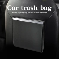 hanging car trash can universal vehicle garbage dust case storage box square trash bin auto interior accessories black