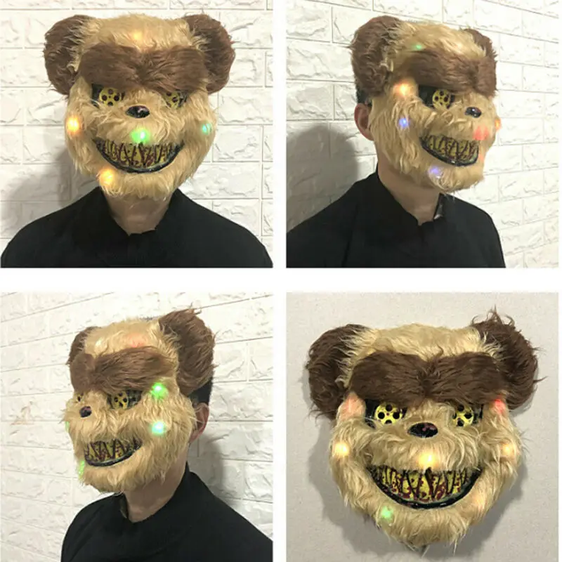 2019 Хэллоуин страшная кровавая ужасная маска на лицо медведь животное панда узор