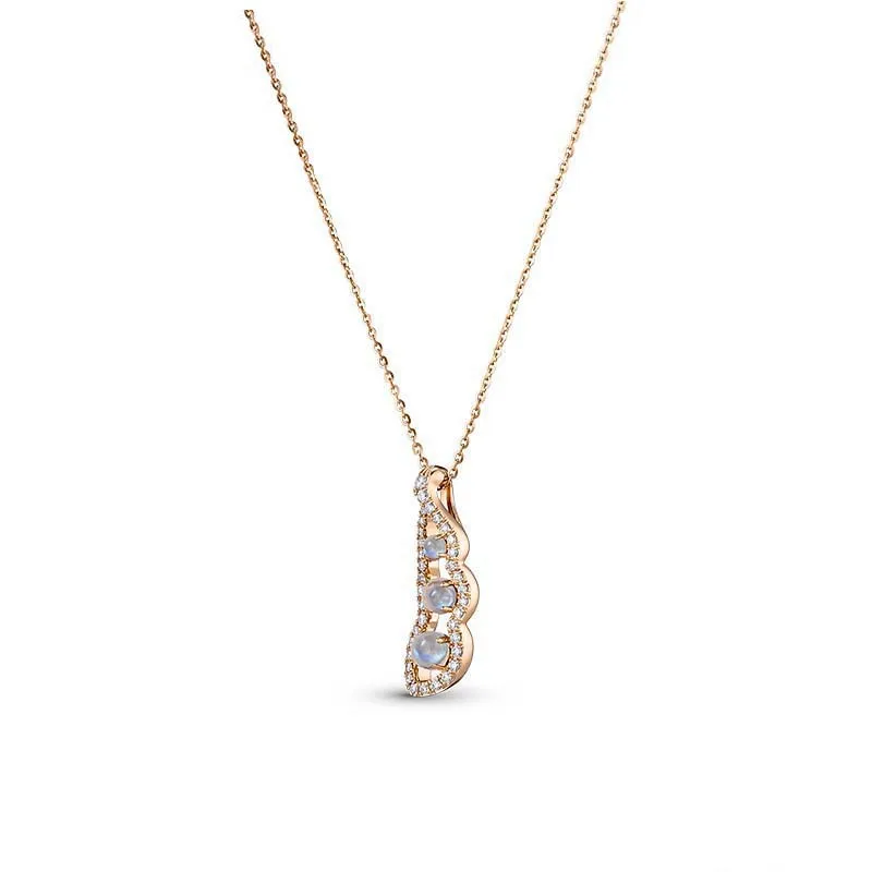 

SWA 1:1 Fashion Rose Gold Color Necklace Women Lucky Pea Necklace