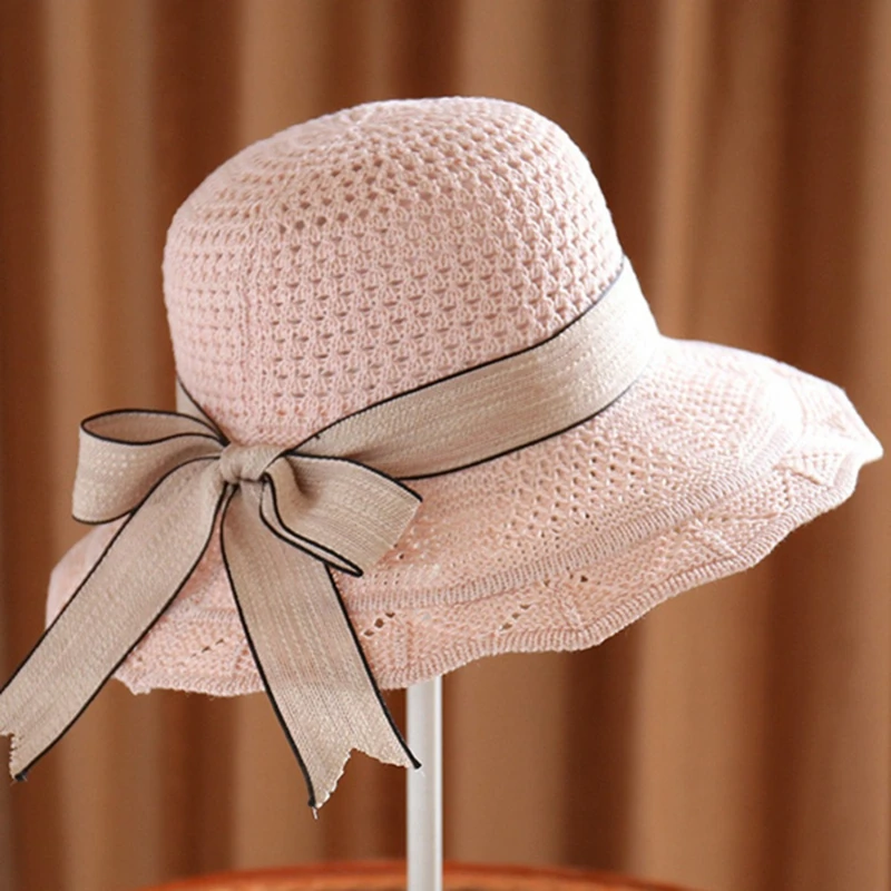 

Fashion Sun Hats For Women Girls Wide Brim Floppy Straw Hat Summer Bohemia Beach Cap With Ribbon Bow Chapeau Femme New