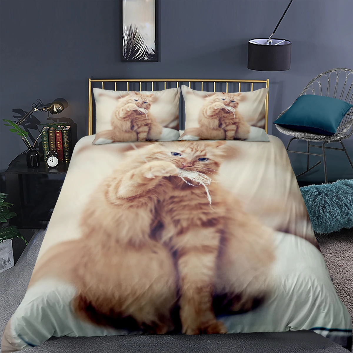 

3D собака/Cat постельное белье с милыми животными 2/3 шт. постельный комплект постельного белья для детей, для мальчиков и девочек животное диза...