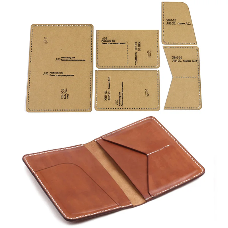 1 комплект сделай сам кожаный держатель для паспорта ручной работы двойная сумка