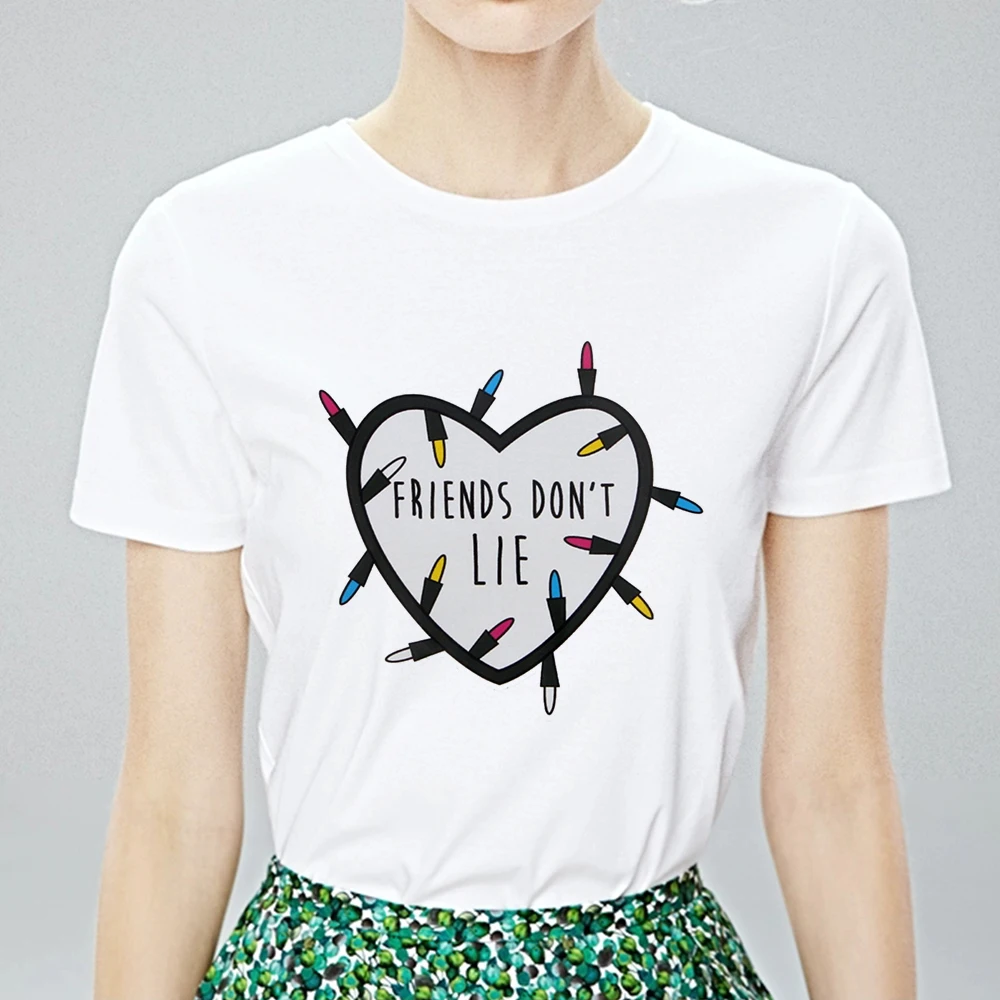 Летняя футболка с принтом странные вещи Модная молодежная Повседневная Милая