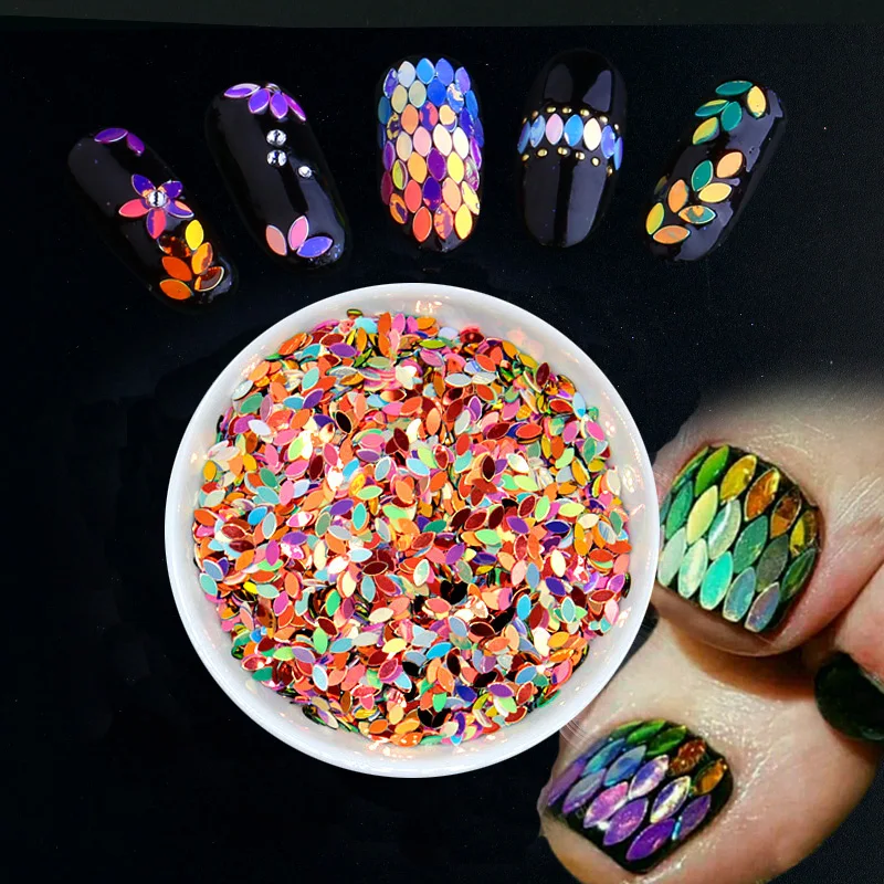 Блестки 2*4 мм овальные мини-блестки в виде конского глаза для ногтей швейные