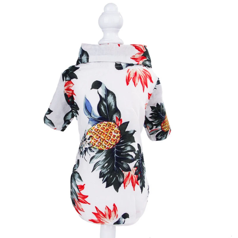 

Summer Beach Clothes Dog Shirts Beach Vacation Clothes Vest Pet Clothing Floral T-Shirt Hawaiian For Small Cat Dog Chihuahua