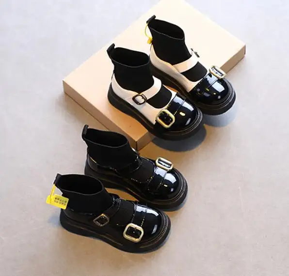 

Winter Fashion Quality Leather Girls Boots Shoes Thickened sole Comfortable inner girls snow boots shoe for kids children' boots