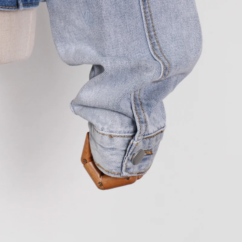 

TWOTWINSTYLE Causal Hit Color Denim Jackets For Women Lapel Long Sleeve Loose Minimalist Korean Coats Female 2021 Spring Fashion