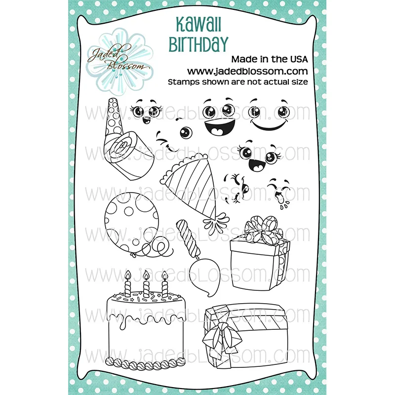 

Kawaii Birthday Clear Stamps and Metal Cutting Dies Sets For DIY Scrapbooking Craft Making Greeting Card Scrapbooking Album